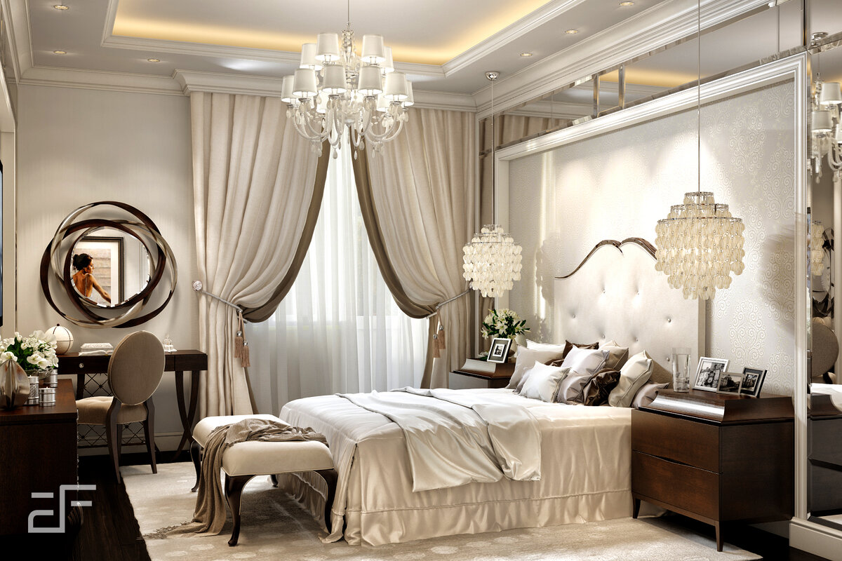 Интерьер спальни в стиле арт-деко