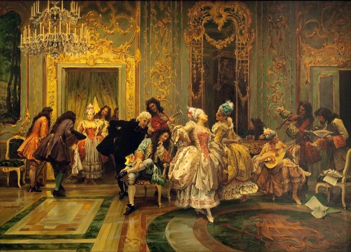 Ассамблея при Петре i. 1858. Хлебовский Станислав. Холст, масло.
