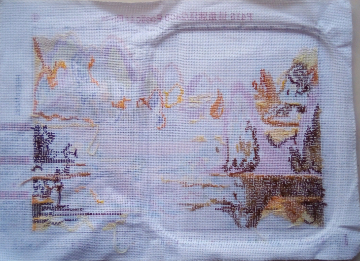 Последний раз, когда я фотографировала вышивку в феврале, в самом начале