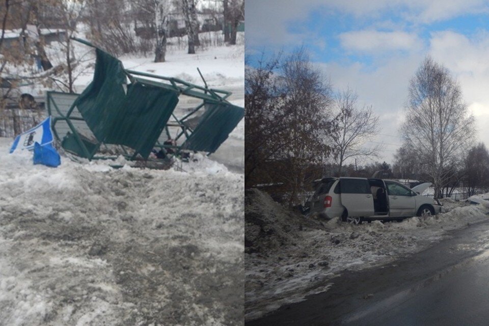     12 марта водитель иномарки на скорости врезался в остановку, где стояли люди  пресс-службы ГУ МВД по Алтайскому краю