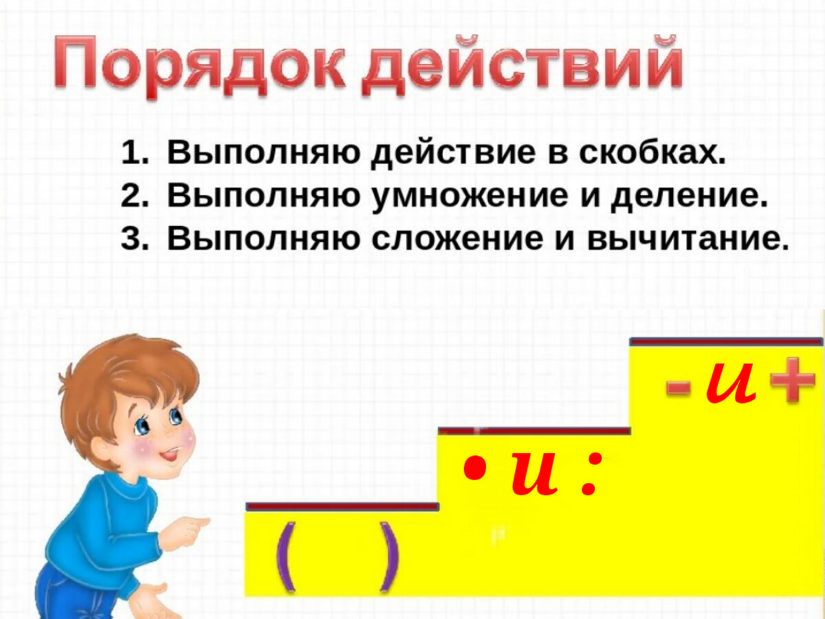 Как не запутаться в порядке действий при решении длинных примеров.  Упражнения-игры, которые понравятся ребенку | Заметки мамы-училки | Дзен