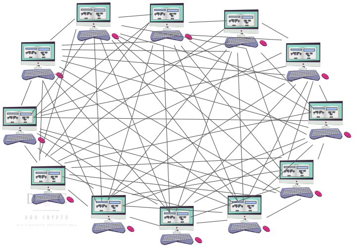 Иллюстрация майнеров в сети Биткоина 