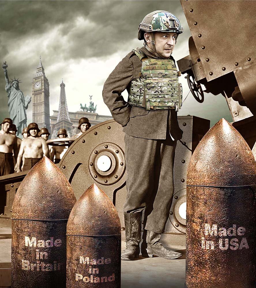    Зеленский и его зарубежные партнёры стали героями выставки «Майдан головного мозга». Фото: Коллаж АиФ/ Андрей Дорофеев