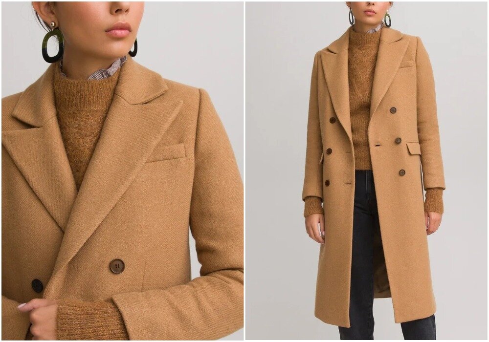 Базовое с французским шиком и большой скидкой, шерстяное пальто цвета camel отличного качества.