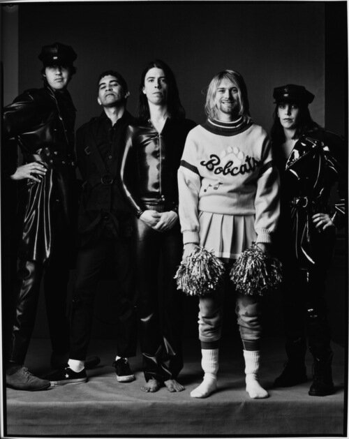 27 января 1994 года, участники Nirvana слева направо: Крист Новоселич, Пэт Смир, Дэйв Грол, Курт Кобейн, Мелора Крегер. Фото: Марк Селигер