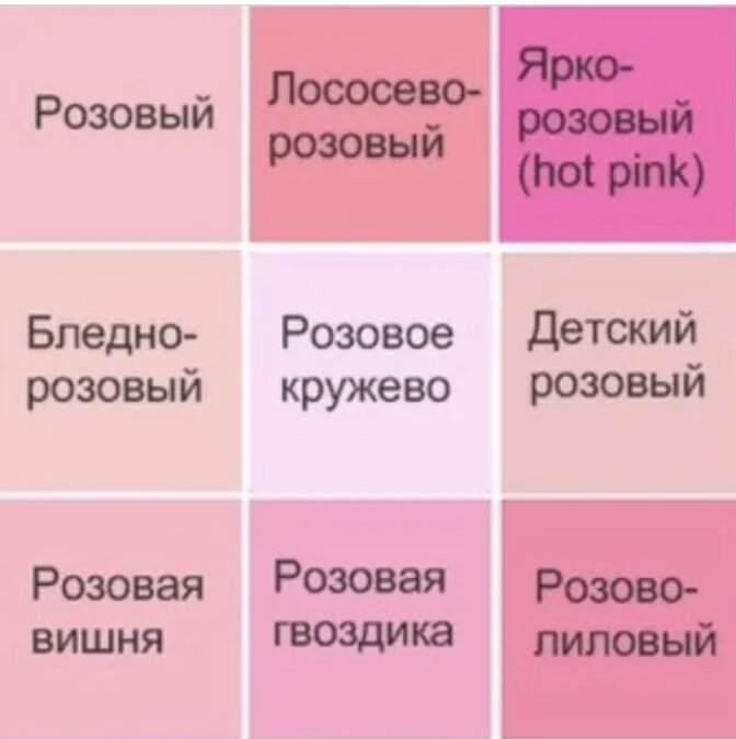 Цвета розового оттенка названия фото цветов