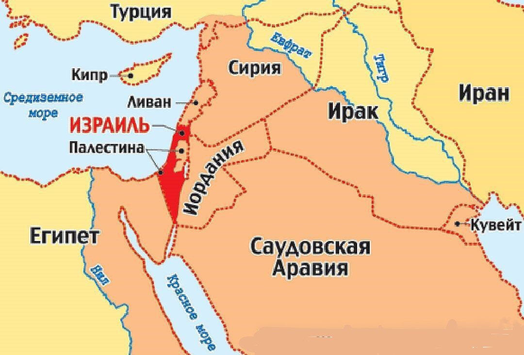 Карта сирии и израиля