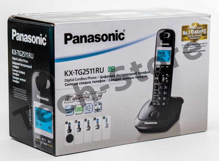 Panasonic KX-TG2511 поставляется в полной комплектации в фирменной упаковке.
