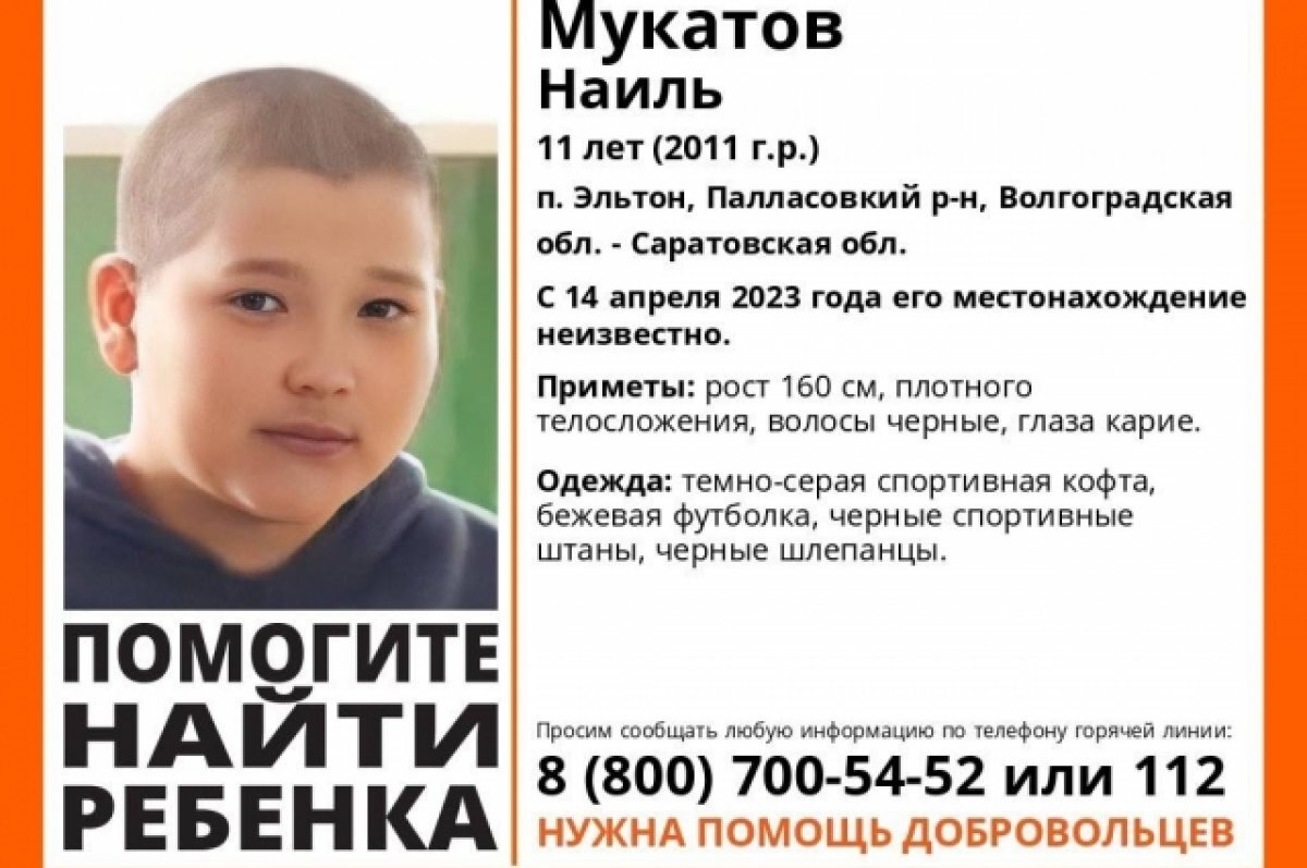    В двух областях ищут 11-летнего мальчика пропавшего в Палласовском районе
