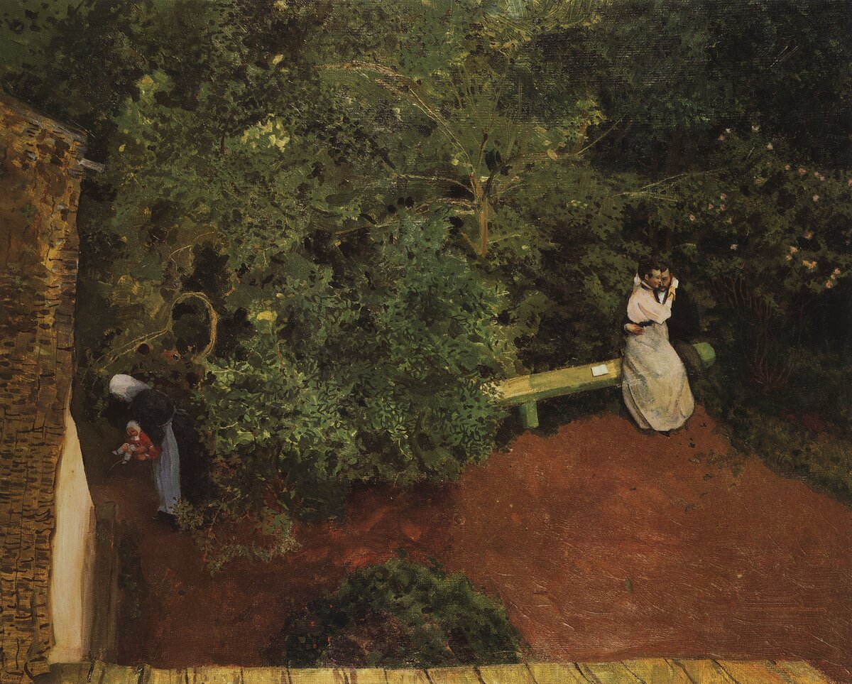 К. Сомов - Семейное счастье (1898-1900). Любовь и красота на фоне пасторальной идиллии.