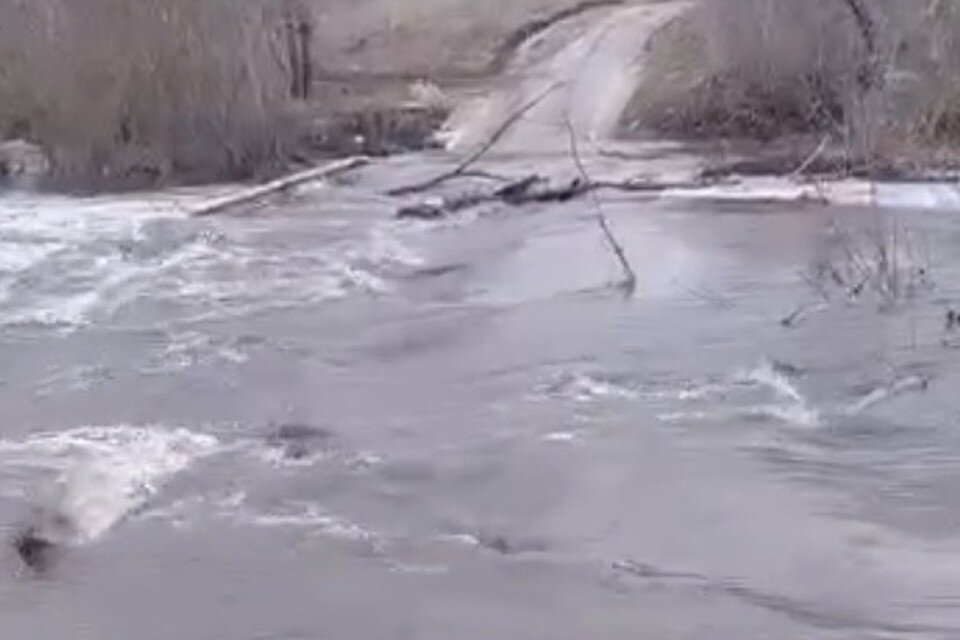     В Липецкой области размыло мосты  принтскрин видео.