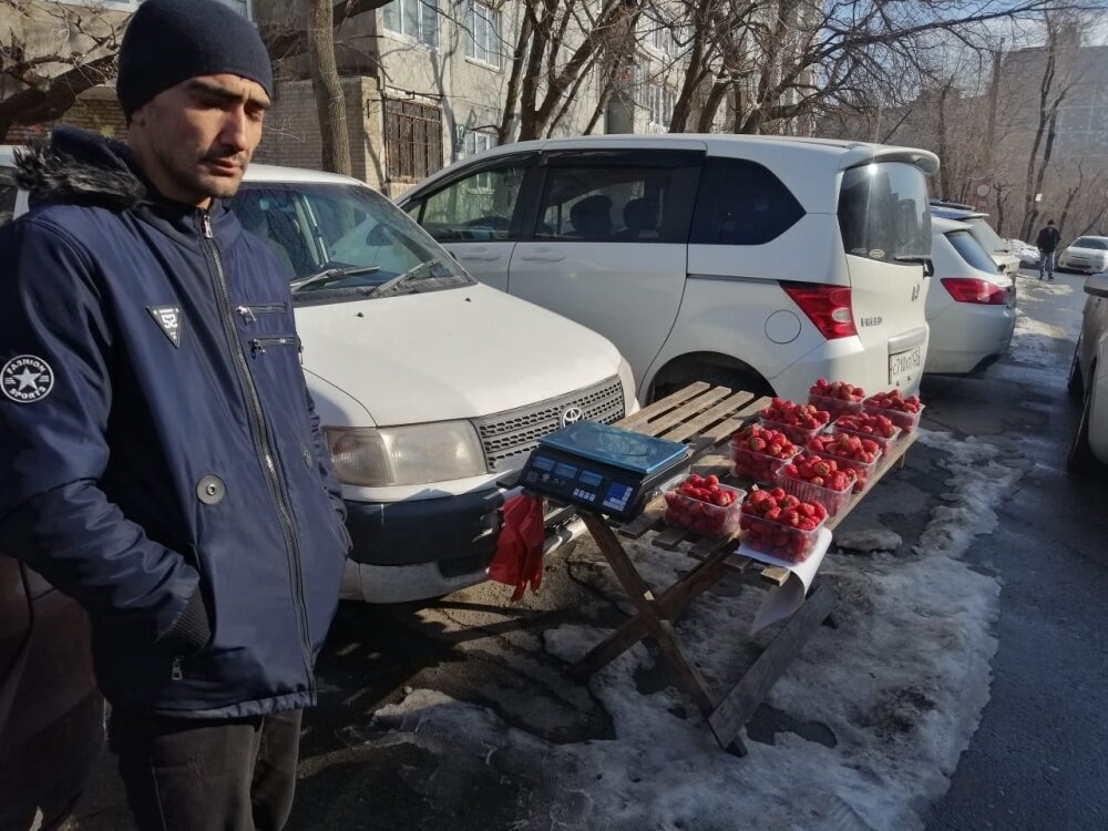    Клубникой начали торговать прямо с лотков у дороги. Фото:  АиФ/ Дмитрий Хабалов