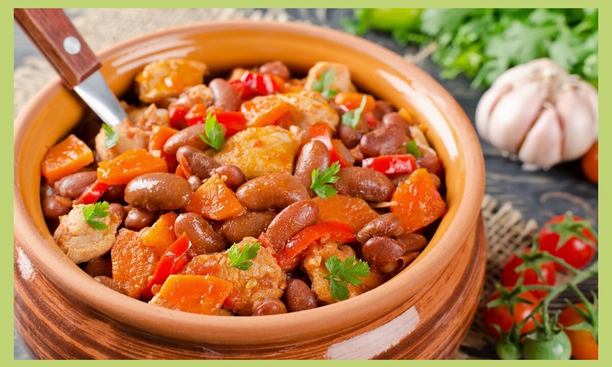 Тушеная фамольс овощами
