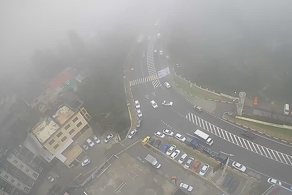     На улицах курорта плохая видимость