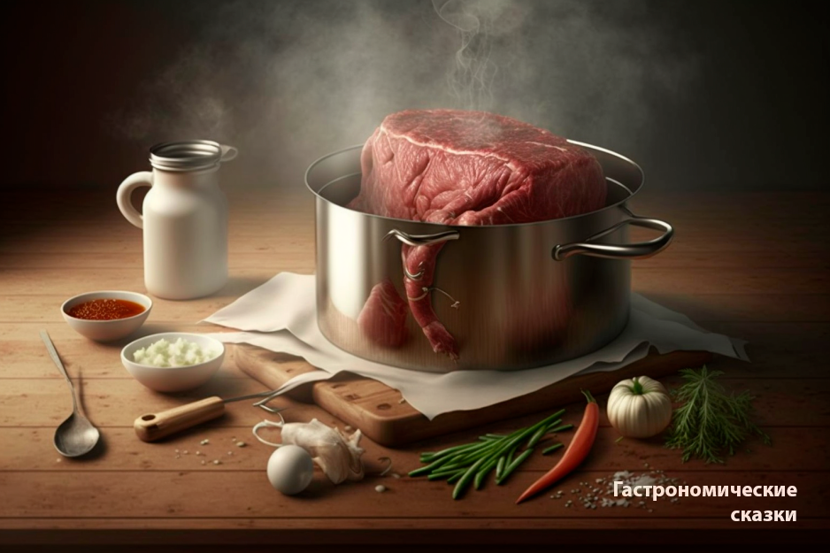 Затем оставляла бульон остывать и отделяла мясо от кости