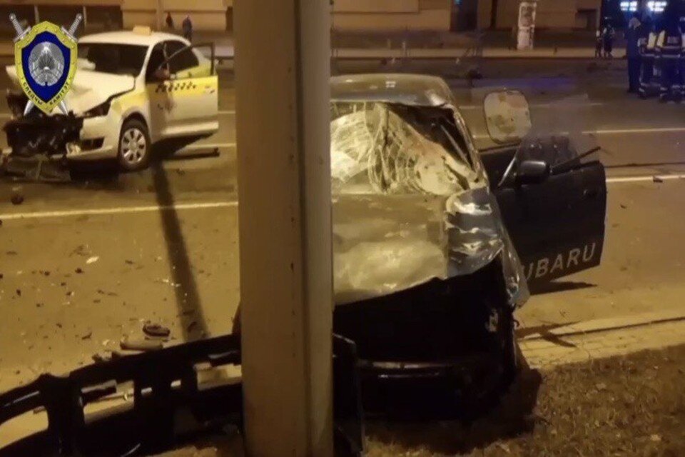     В СК рассказали подробности ДТП в Минске, где водитель «Субару» насмерть сбил насмерть 24-летнюю девушку. Фото: скриншот видео с телеграм-канала Следственного комитета