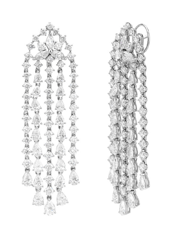 Серьги Mercury Classic из белого золота с бриллиантами 