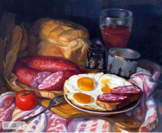 “Натюрморт с яичницей”, Шумакова Е.В.;