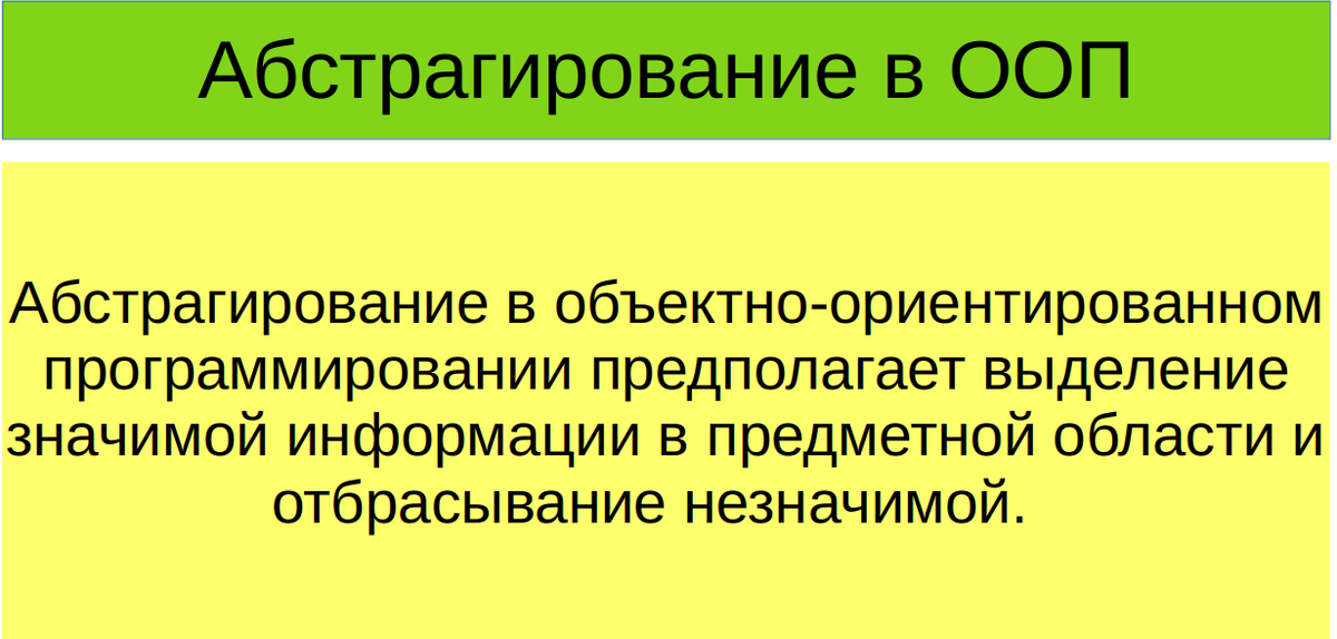 Абстрагирование - это же так просто. Отбрасываем ненужное и оставляем важное. 