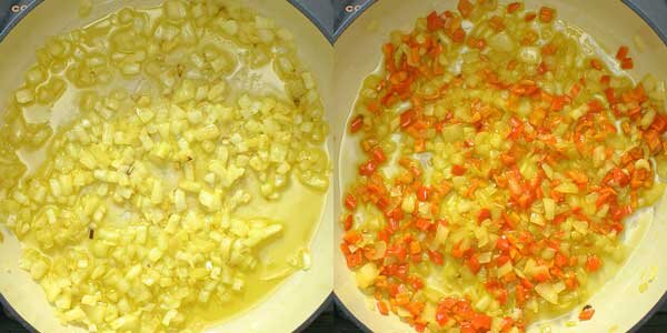 Обжарка овощей на большой сковороде   Фото: cooktoria.com