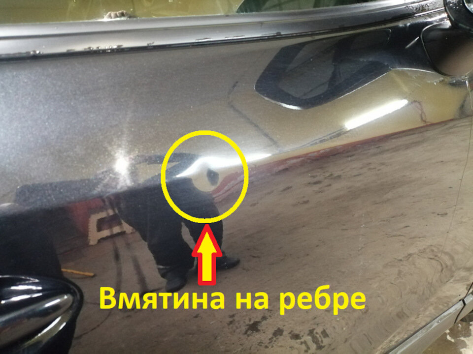 Вмятина на верхнем ребре.