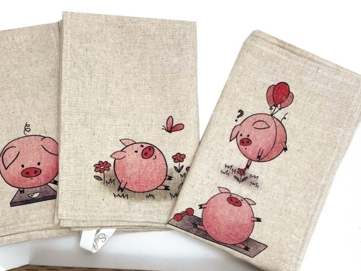 такие льняные белорусские полотенца купила еще в прошлом году, это новый набор посудных (пока не пользовалась ими)