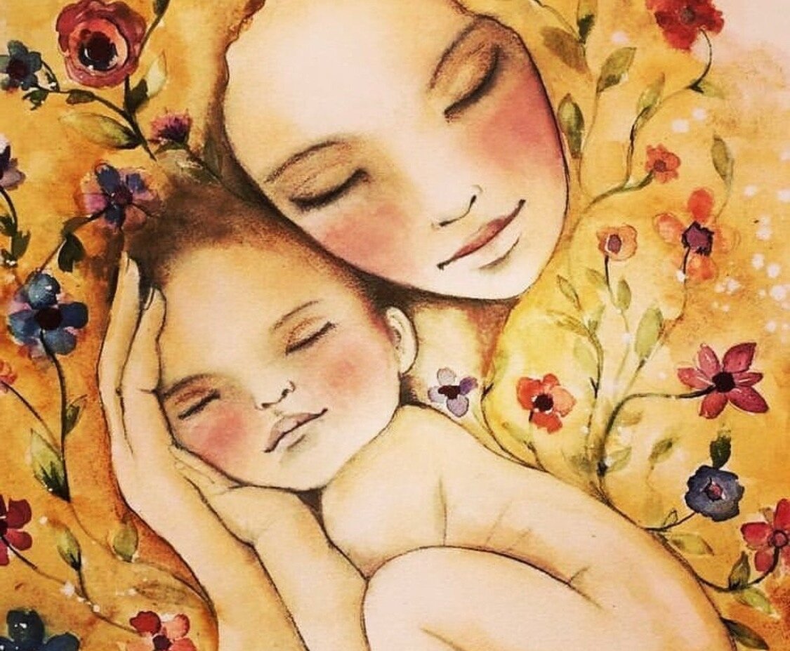 Мать и дитя рисунок