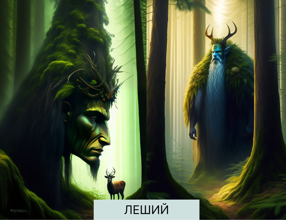 Обычно его описывали как гиганта, охраняющего лес, способного менять свои размеры, но может выглядеть и как обычный человек.