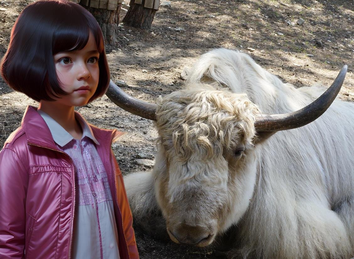 фото рогатого сделано автором в Сафари парке, автор честно признается, что не уверена в том, что это як, но по виду вроде похож. Главное, рога точно такие! И коня же нет! Значит, почти точно. 