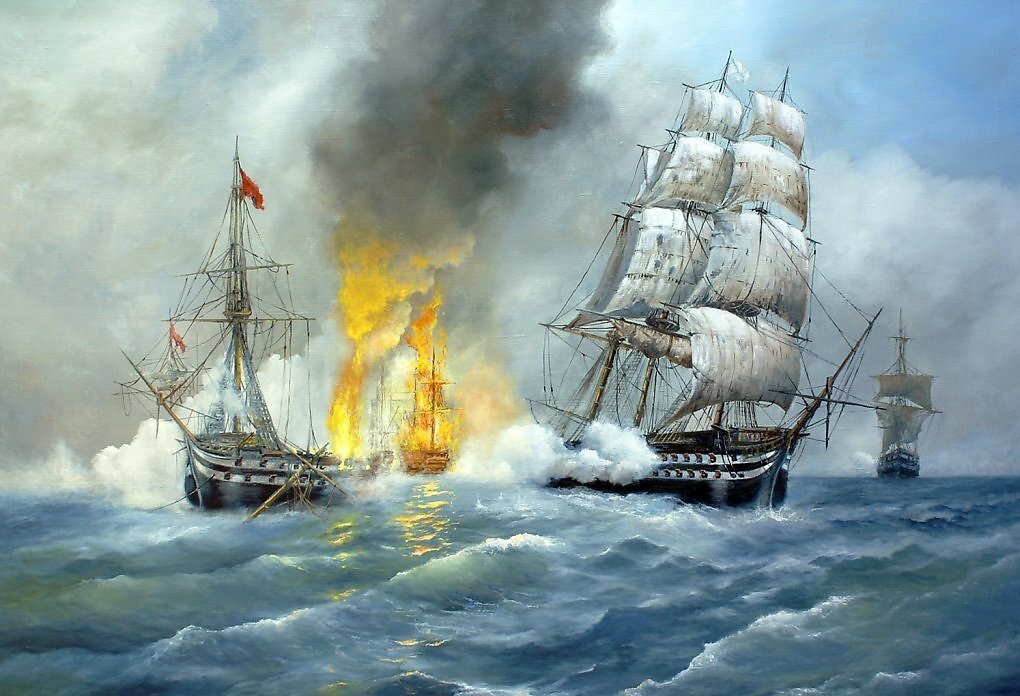 Рафаил разбивает турецкий корабль