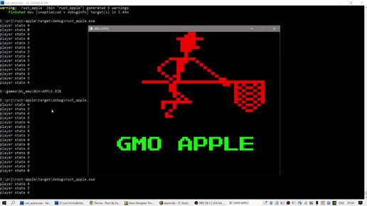 Адаптация игры Apple с БК-0010 на Rust. Тест анимации.