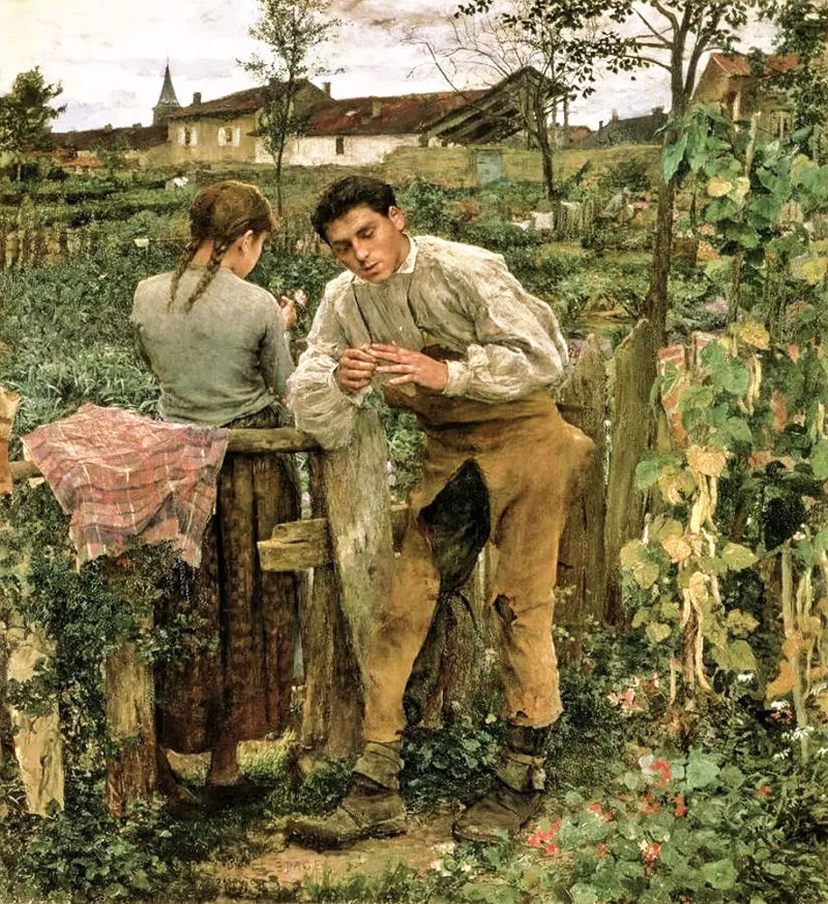 Художник Жюль Бастьен-Лепаж "Деревенская любовь"