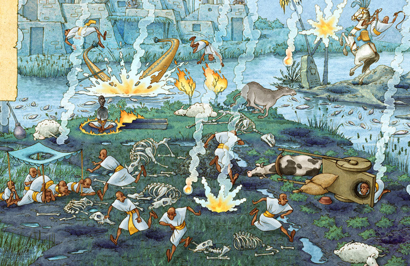 Иудейский бог множество несчастий принес египтянам. Беда шла за бедой, не было им ни конца, ни края.