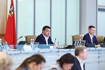    Губернатор Подмосковья Андрей Воробьев на совещании с руководящим составом правительства Московской области и главами городских округов © Антон Чернов, «Подмосковье Сегодня»