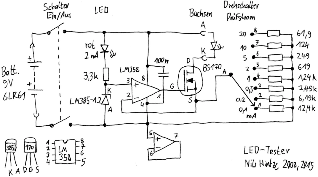 Прибор для проверки светодиодов своими руками схема