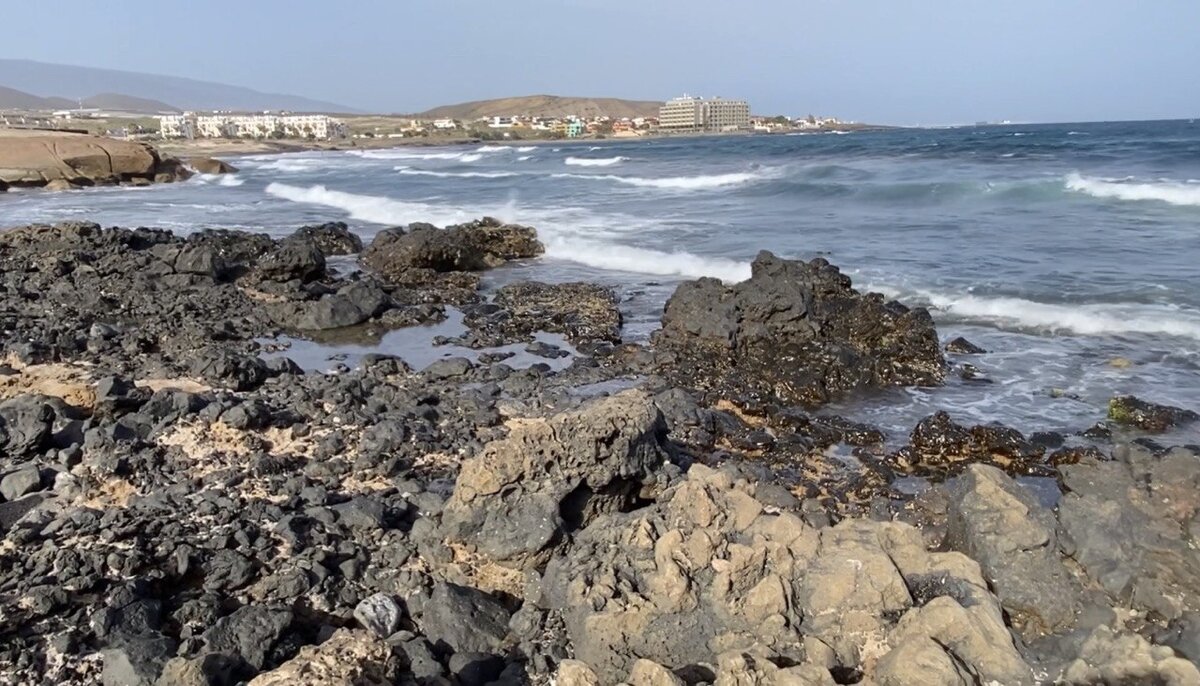 Побережье Медано. Тут оказался бассейн для рыбок.