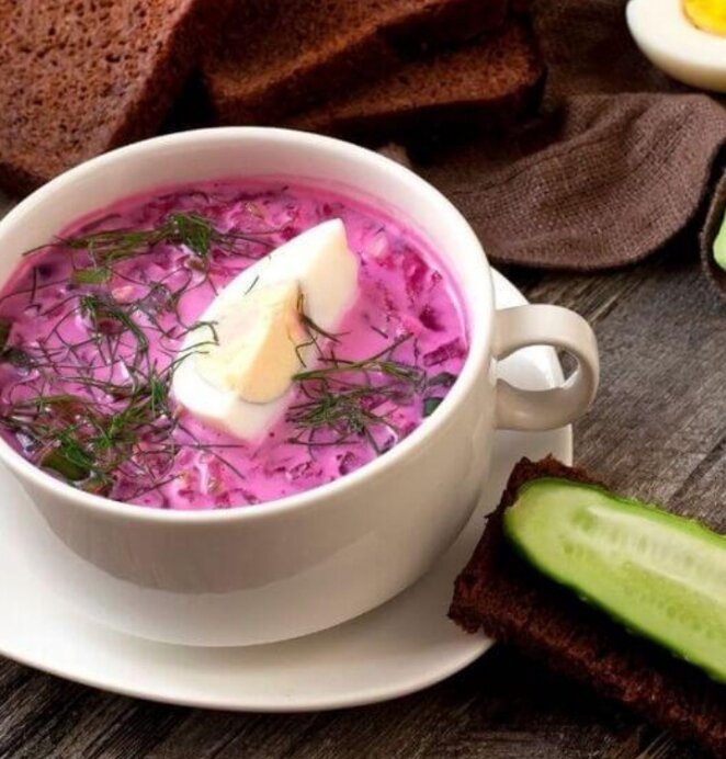 Самый вкусный весенний суп - свекольник. Свекла, огурец да картошинка - а не оторваться: дома говорят, что он гораздо вкуснее окрошки