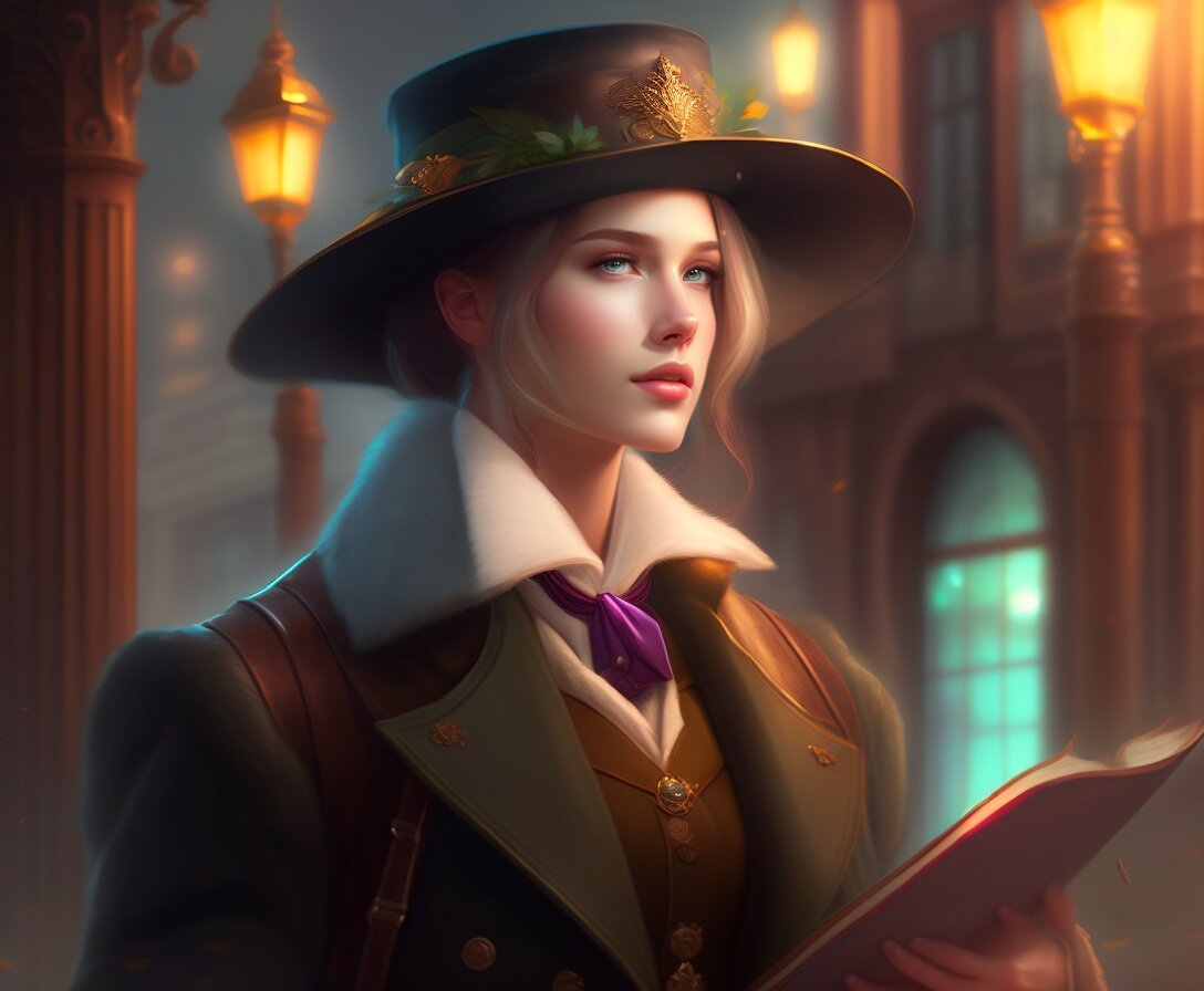 Путешественница в прошлое. Изображение, созданное при помощи нейросети lexica.art