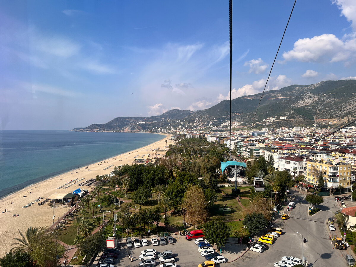 Вид на пляж Клеопатра с фуникулера