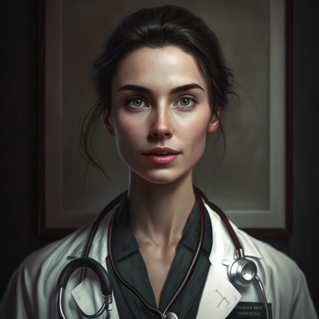 "Лена всегда мечтала стать врачом" Изображение нарисовано нейронной сетью. 