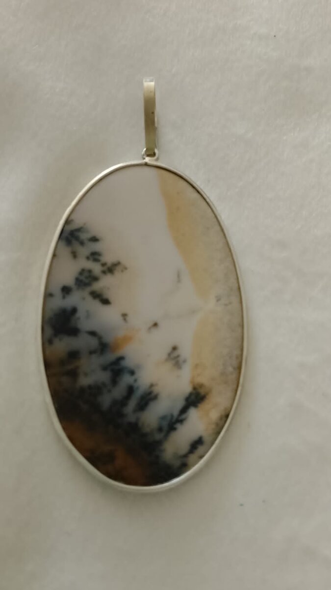 Моховый агат в серебре, цена 3600