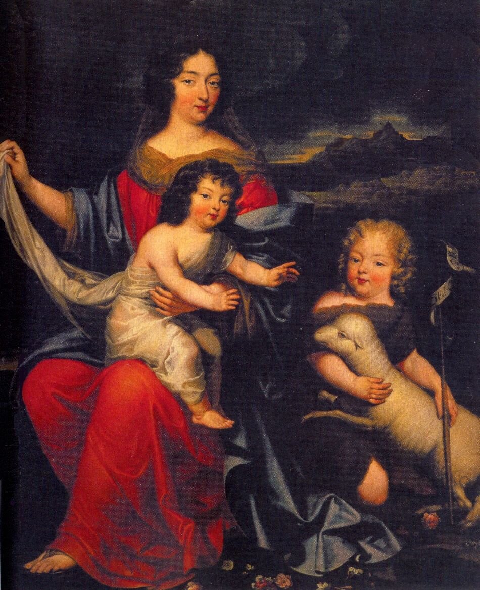 Портрет Франсуазы Скаррон с внебрачными королевскими детьми