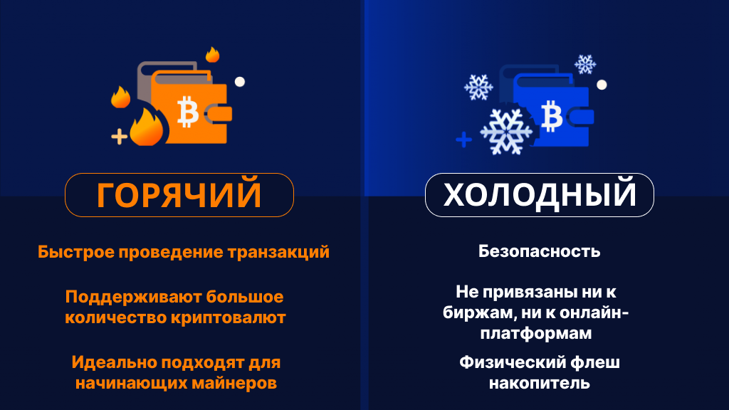 Горячий и холодный кошелек для криптовалюты