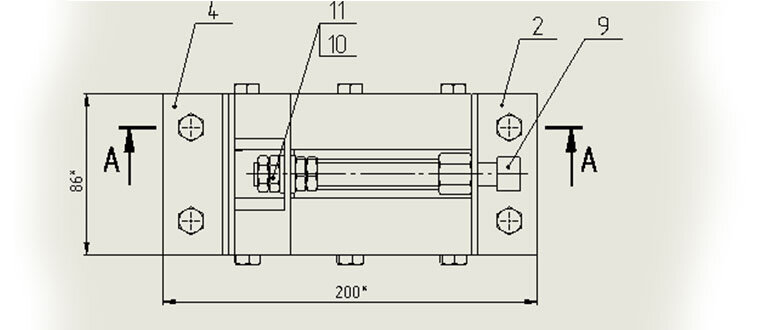 Мини тиски, сборочный чертеж по ГОСТ в SolidWorks