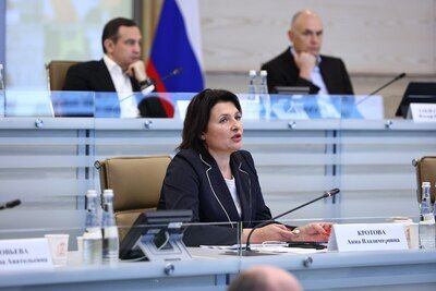    Заместитель председателя правительства Московской области Анна Кротова на совещании Губернатора Московской области Андрея Воробьева с руководящим составом правительства Московской области и главами городских округов © Антон Чернов, «Подмосковье Сегодня»