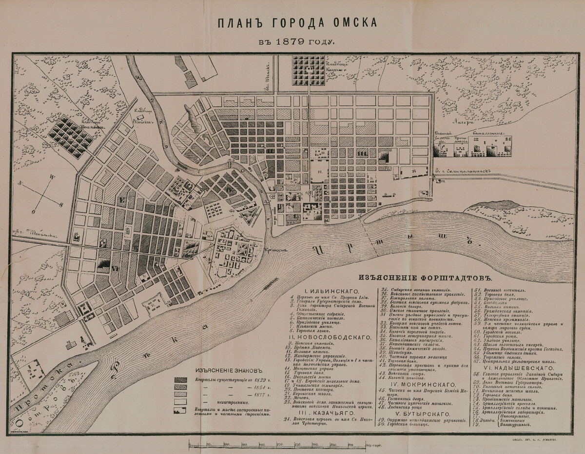 Старинная карта омской области