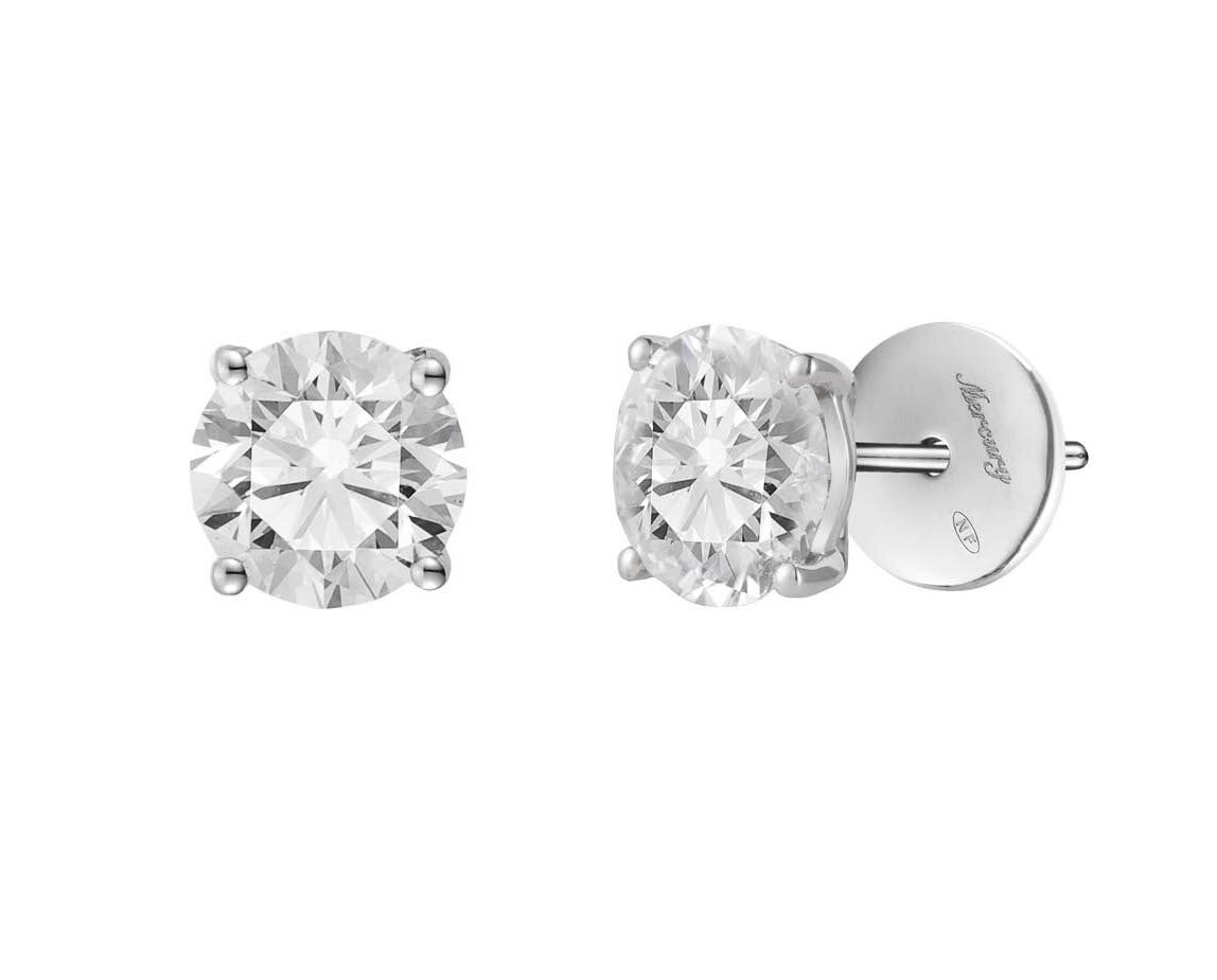 Серьги Mercury Classic из белого золота с бриллиантами