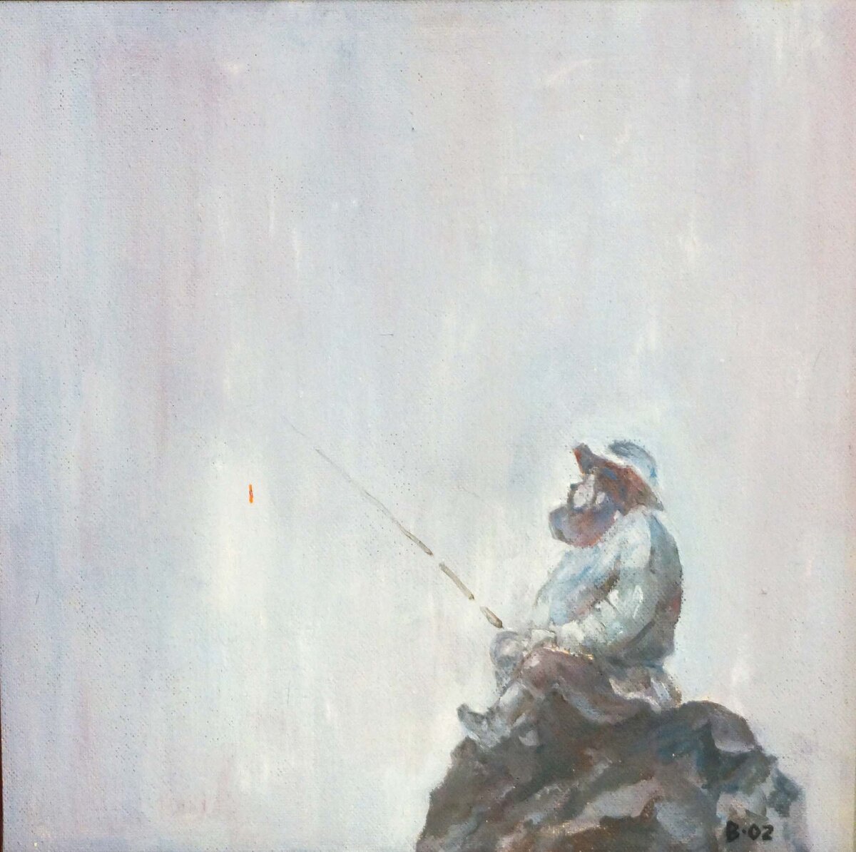  Махотин Виктор Рыбачек 50х50 оргалит масло 2002 г                                             #махотин_виктор
#евгений_ройзман
#выбралдорогунесворачивай