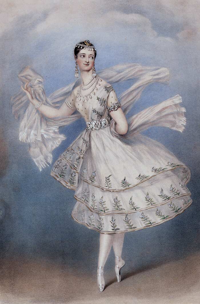 Мария Тальони в "Le Dieu et la Bayadère was titled The Maid of Cashmere"