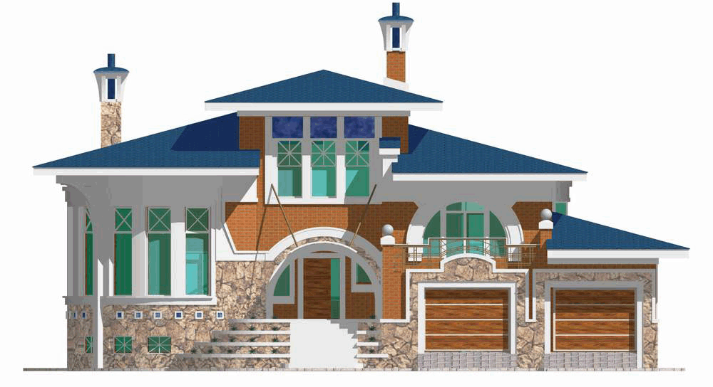 Проект дома 330 м2 в стиле барокко с цокольным этажом - PA-35